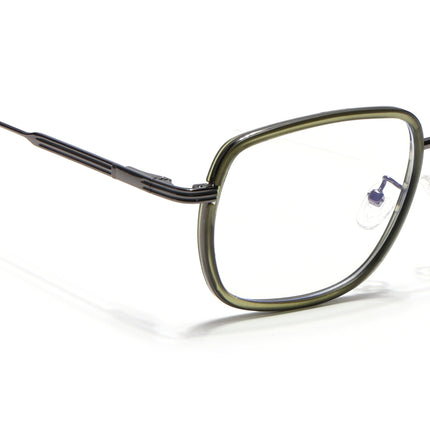 Eyejack Green & Grey Square Eyeglasses for Men & Women (2501FCL1543-C6)