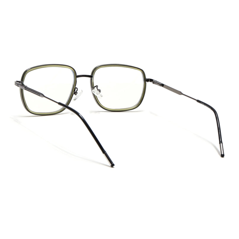 Eyejack Green & Grey Square Eyeglasses for Men & Women (2501FCL1543-C6)