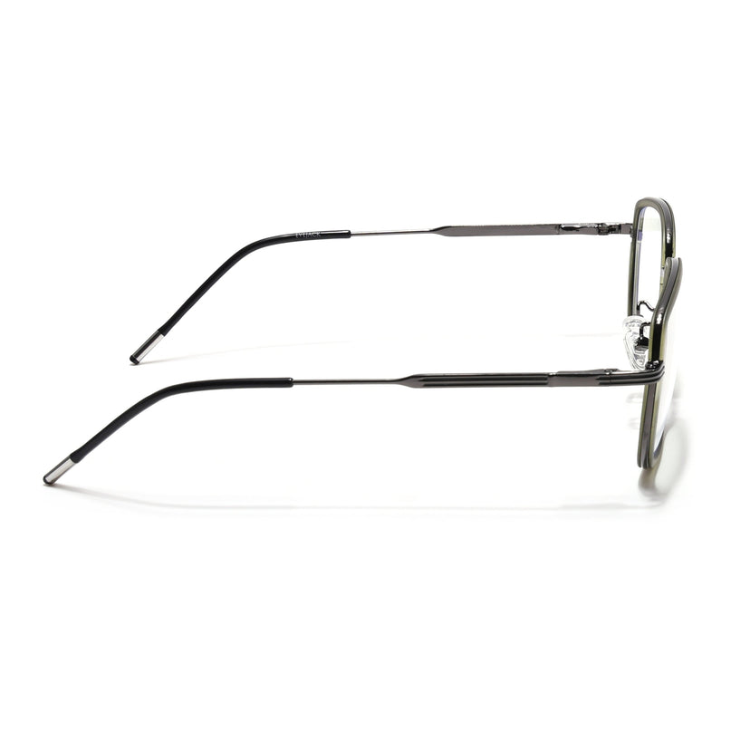 Eyejack Green & Grey Square Eyeglasses for Men & Women (2501FCL1543-C6)