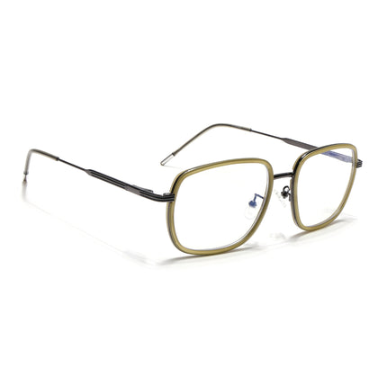 Eyejack Light Green & Grey Square Eyeglasses for Men & Women (2501FCL1544-C7)