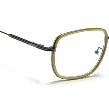 Eyejack Light Green & Grey Square Eyeglasses for Men & Women (2501FCL1544-C7)