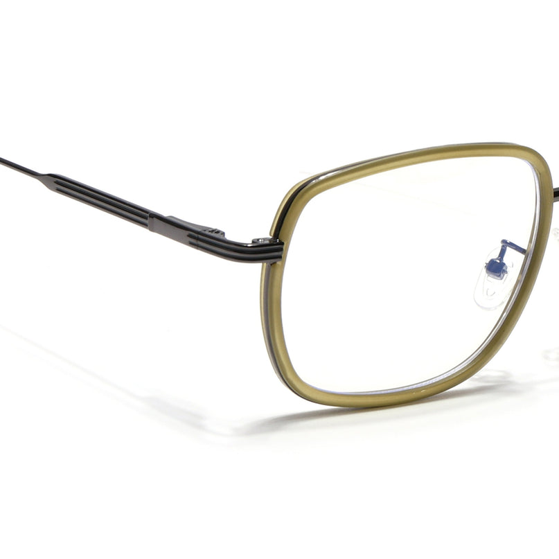 Eyejack Light Green & Grey Square Eyeglasses for Men & Women (2501FCL1544-C7)