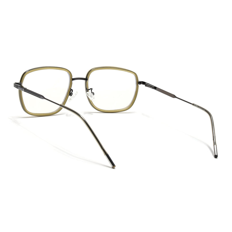 Eyejack Light Green & Grey Square Eyeglasses for Men & Women (2501FCL1544-C7)
