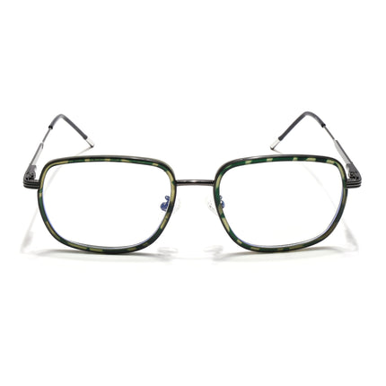 Eyejack Olive & Grey Square Eyeglasses for Men & Women (2501FCL1545-C8)