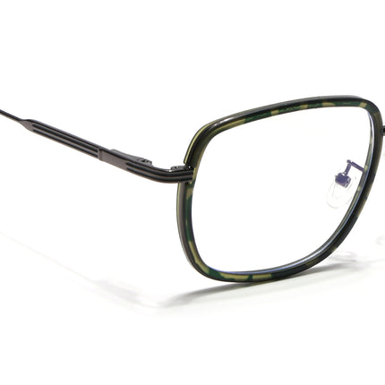 Eyejack Olive & Grey Square Eyeglasses for Men & Women (2501FCL1545-C8)