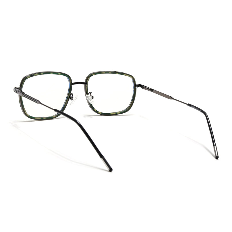 Eyejack Olive & Grey Square Eyeglasses for Men & Women (2501FCL1545-C8)