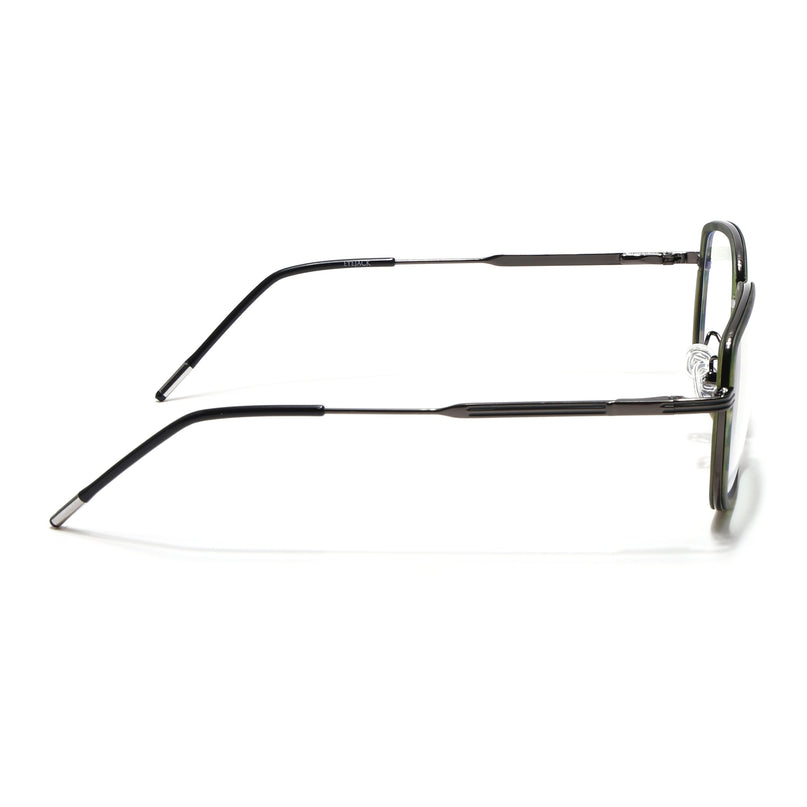 Eyejack Olive & Grey Square Eyeglasses for Men & Women (2501FCL1545-C8)