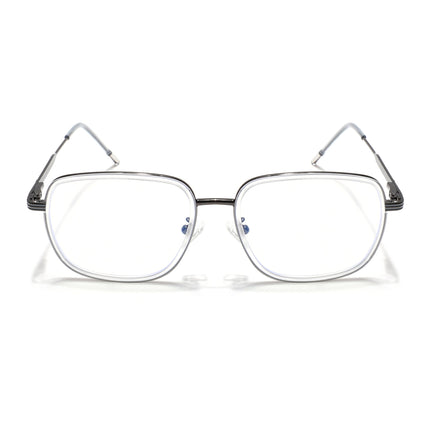 Eyejack Transparent & Grey Square Eyeglasses for Men & Women (2501FCL1546-C9)