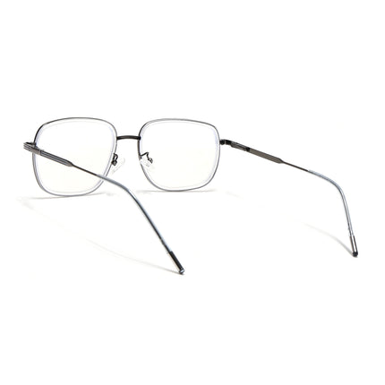 Eyejack Transparent & Grey Square Eyeglasses for Men & Women (2501FCL1546-C9)