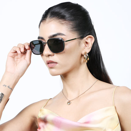 Eyejack Black & Grey Square Polarized Sunglasses for Men & Women (2501PCL1461)