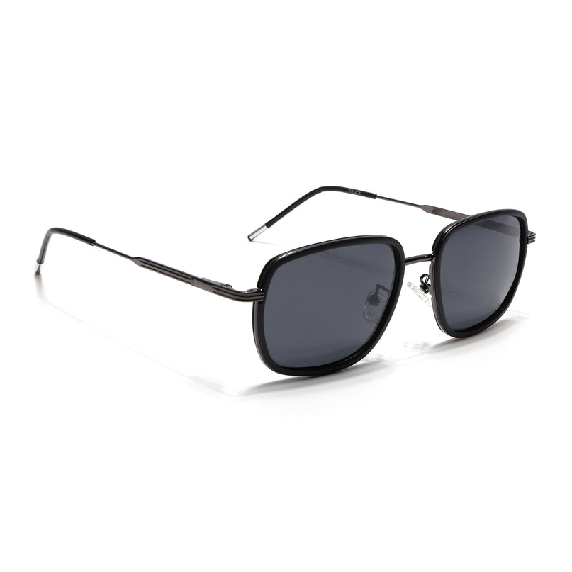 Eyejack Black & Grey Square Polarized Sunglasses for Men & Women (2501PCL1461)