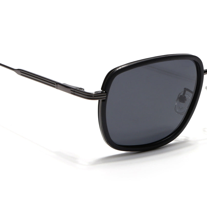 Eyejack Black & Grey Square Polarized Sunglasses for Men & Women (2501PCL1461)