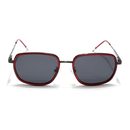 Eyejack Red & Grey Square Polarized Sunglasses for Men & Women (2501PCL1463)