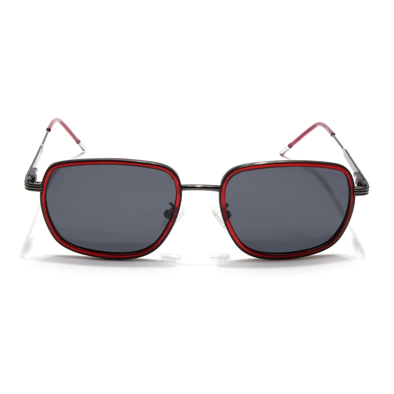 Eyejack Red & Grey Square Polarized Sunglasses for Men & Women (2501PCL1463)
