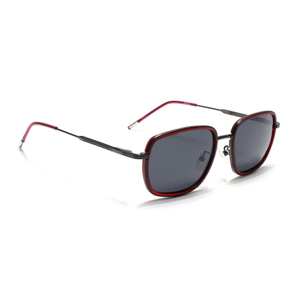 Eyejack Red & Grey Square Polarized Sunglasses for Men & Women (2501PCL1463)