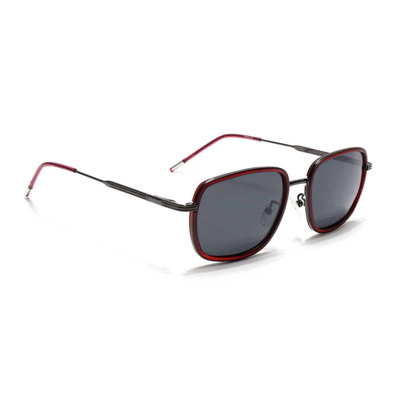 Eyejack Red & Grey Square Polarized Sunglasses for Men & Women (2501PCL1463)
