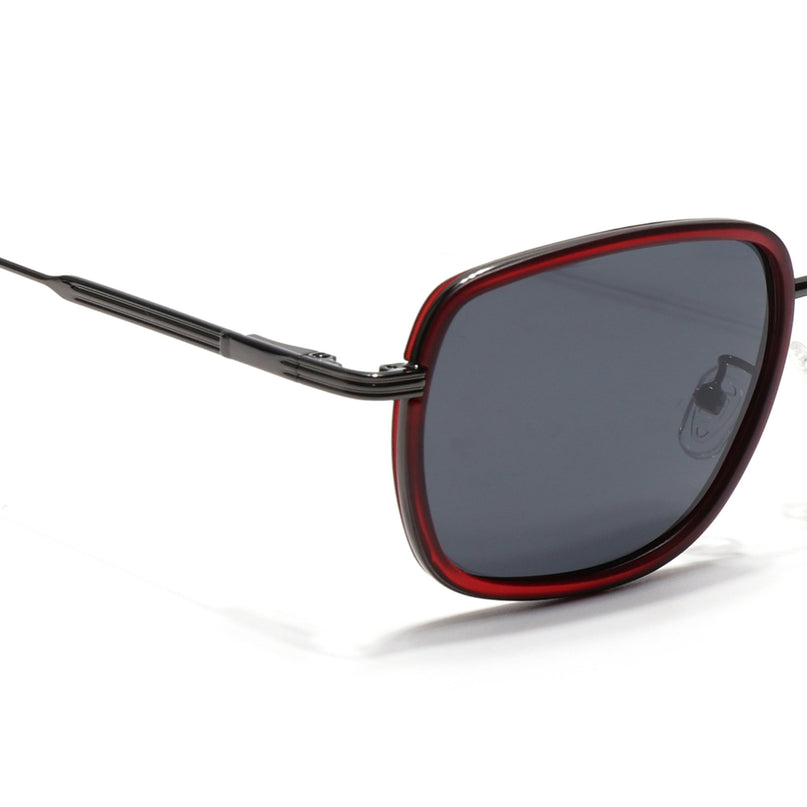 Eyejack Red & Grey Square Polarized Sunglasses for Men & Women (2501PCL1463)