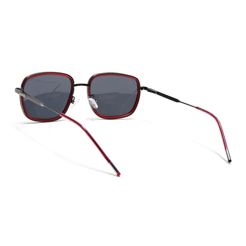 Eyejack Red & Grey Square Polarized Sunglasses for Men & Women (2501PCL1463)