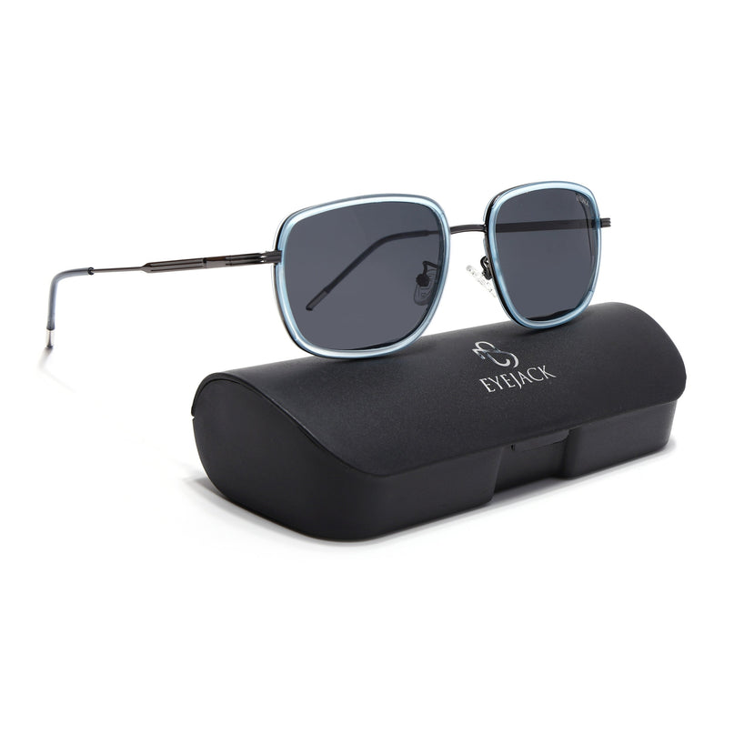Eyejack Sky Blue & Grey Square Polarized Sunglasses for Men & Women (2501PCL1464)