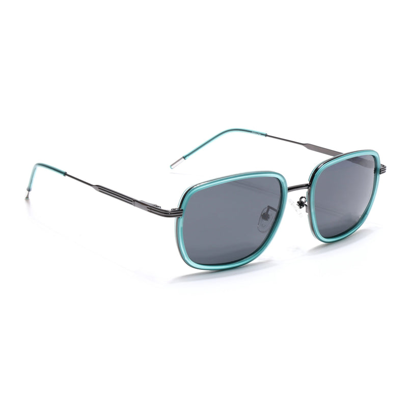 Eyejack Sea Green & Grey Square Polarized Sunglasses for Men & Women (2501PCL1465)
