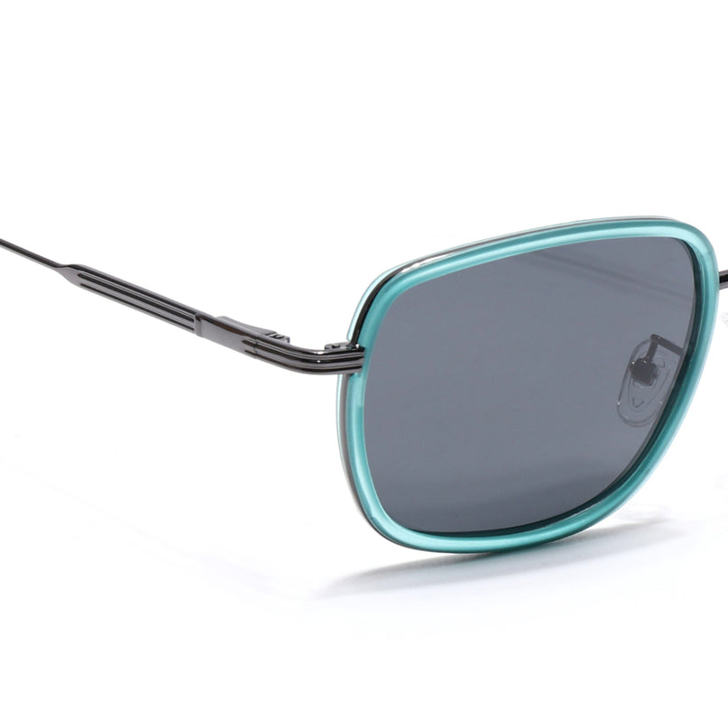 Eyejack Sea Green & Grey Square Polarized Sunglasses for Men & Women (2501PCL1465)