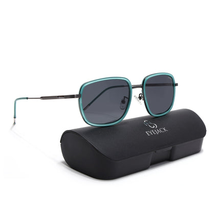 Eyejack Sea Green & Grey Square Polarized Sunglasses for Men & Women (2501PCL1465)