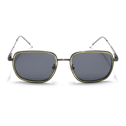 Eyejack Green & Grey Square Polarized Sunglasses for Men & Women (2501PCL1466)