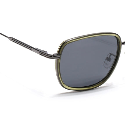 Eyejack Green & Grey Square Polarized Sunglasses for Men & Women (2501PCL1466)