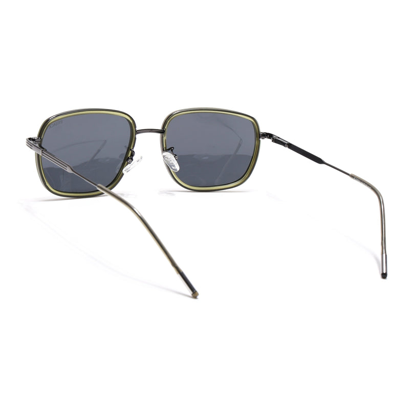 Eyejack Green & Grey Square Polarized Sunglasses for Men & Women (2501PCL1466)