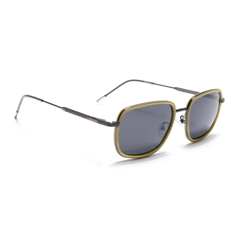 Eyejack Light Green & Grey Square Polarized Sunglasses for Men & Women (2501PCL1467)
