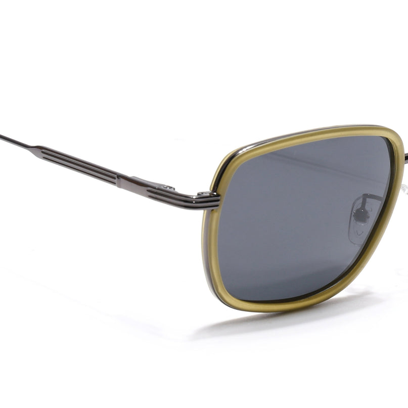 Eyejack Light Green & Grey Square Polarized Sunglasses for Men & Women (2501PCL1467)