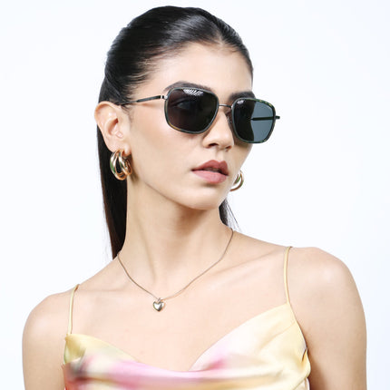 Eyejack Olive & Grey Square Polarized Sunglasses for Men & Women (2501PCL1468)
