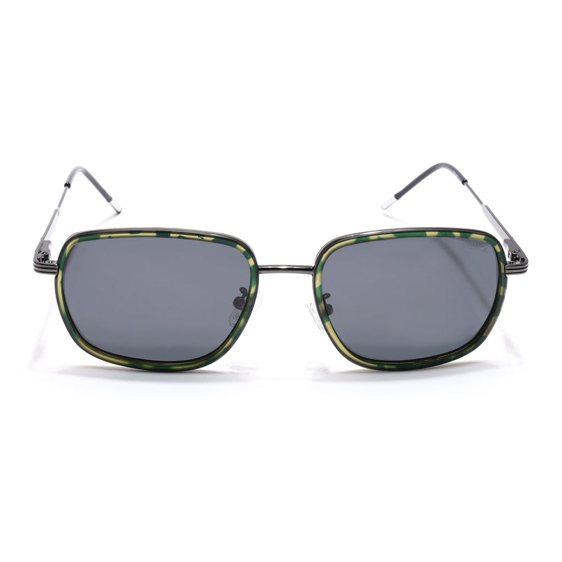Eyejack Olive & Grey Square Polarized Sunglasses for Men & Women (2501PCL1468)