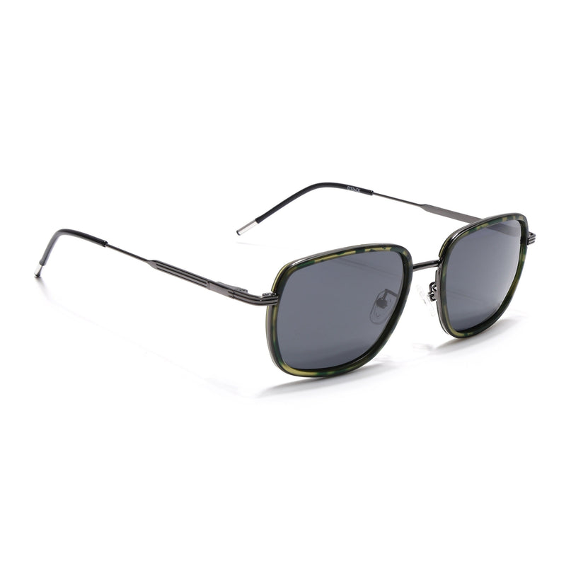 Eyejack Olive & Grey Square Polarized Sunglasses for Men & Women (2501PCL1468)