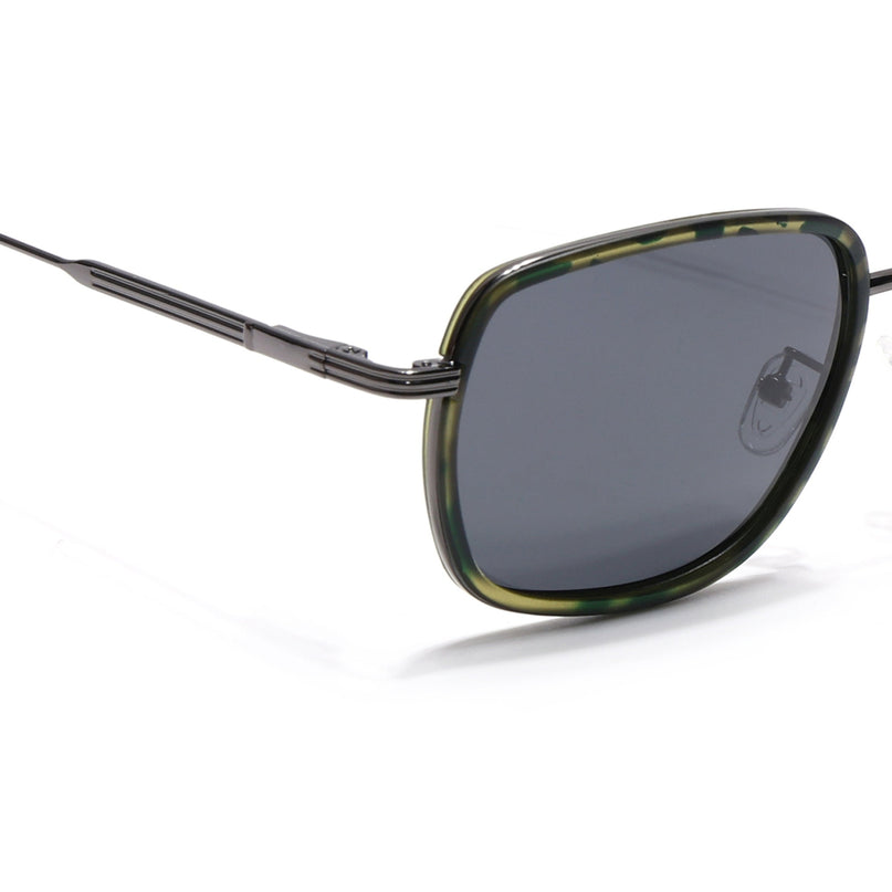Eyejack Olive & Grey Square Polarized Sunglasses for Men & Women (2501PCL1468)