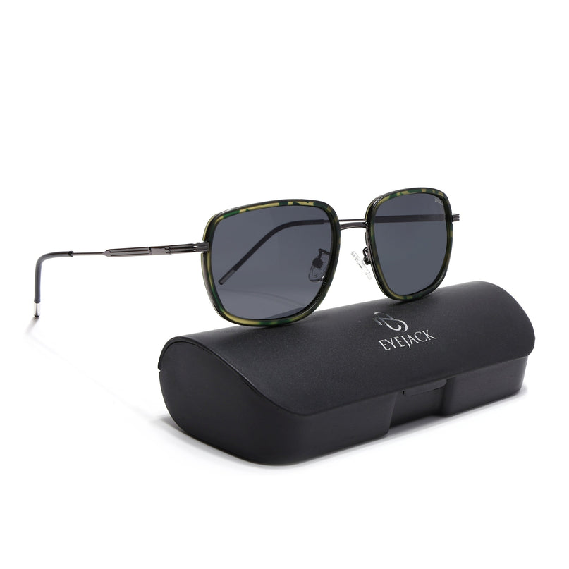 Eyejack Olive & Grey Square Polarized Sunglasses for Men & Women (2501PCL1468)