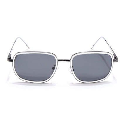 Eyejack Transparent & Grey Square Polarized Sunglasses for Men & Women (2501PCL1469)
