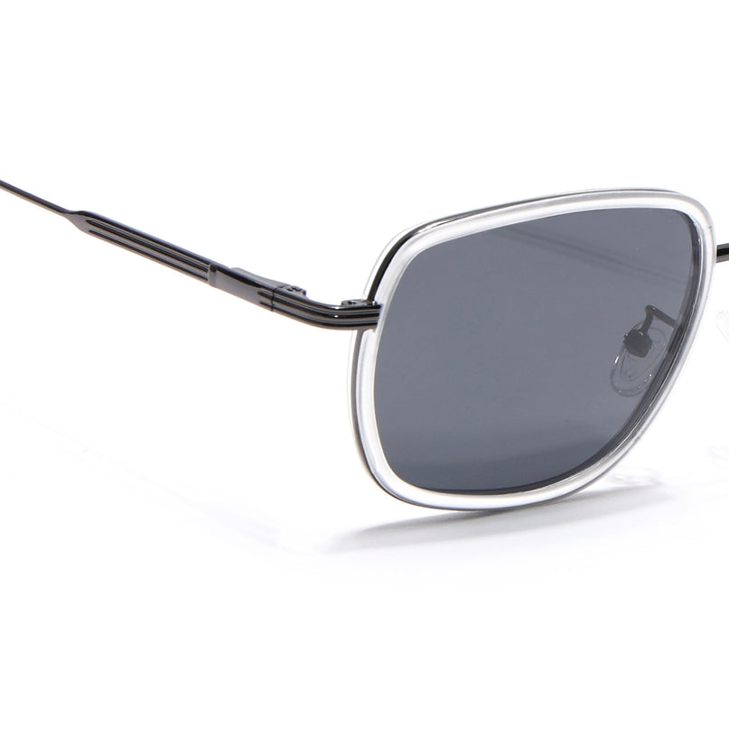 Eyejack Transparent & Grey Square Polarized Sunglasses for Men & Women (2501PCL1469)
