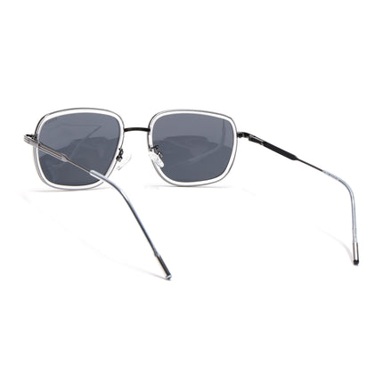 Eyejack Transparent & Grey Square Polarized Sunglasses for Men & Women (2501PCL1469)