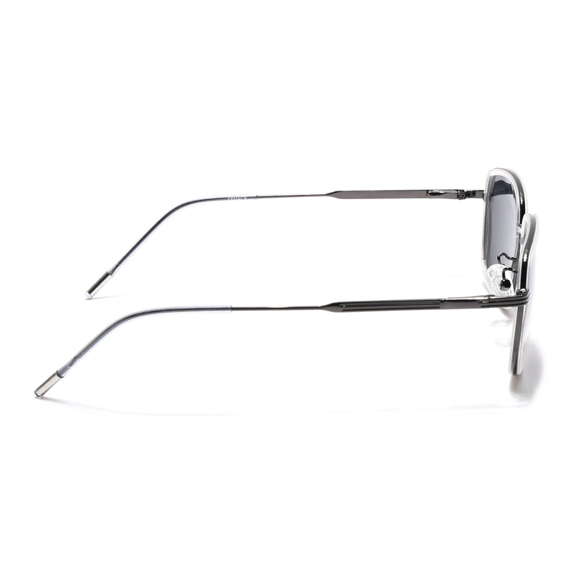 Eyejack Transparent & Grey Square Polarized Sunglasses for Men & Women (2501PCL1469)