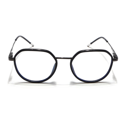 Eyejack Black & Grey Round Eyeglasses for Men & Women (2502FCL1547-C1)