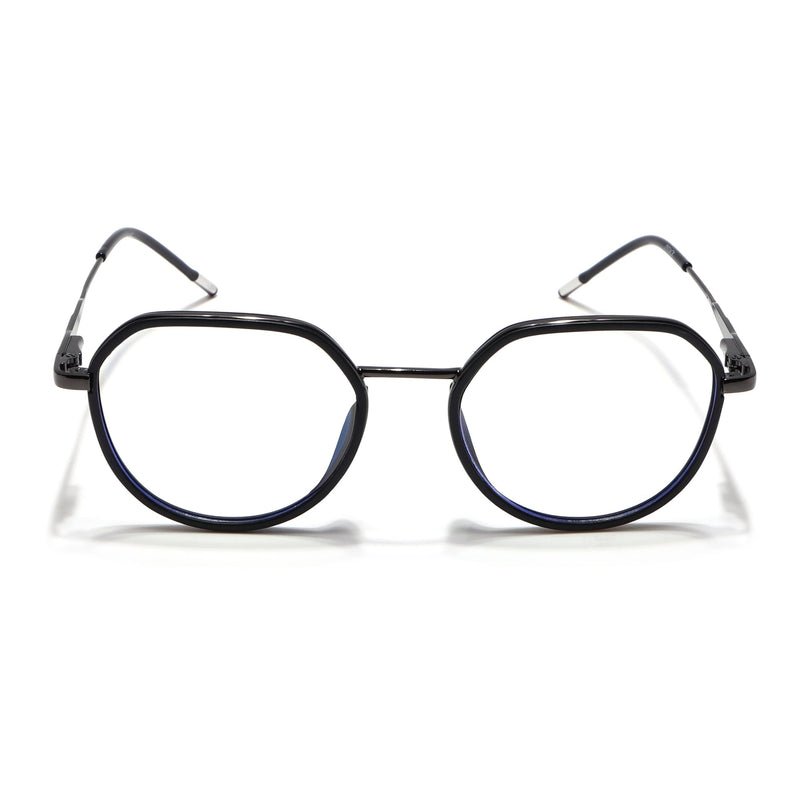 Eyejack Black & Grey Round Eyeglasses for Men & Women (2502FCL1547-C1)
