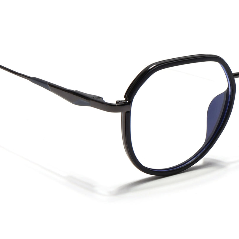 Eyejack Black & Grey Round Eyeglasses for Men & Women (2502FCL1547-C1)