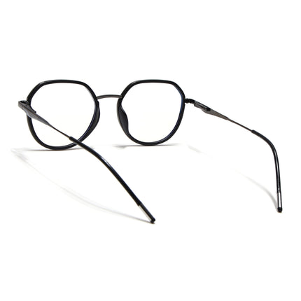 Eyejack Black & Grey Round Eyeglasses for Men & Women (2502FCL1547-C1)