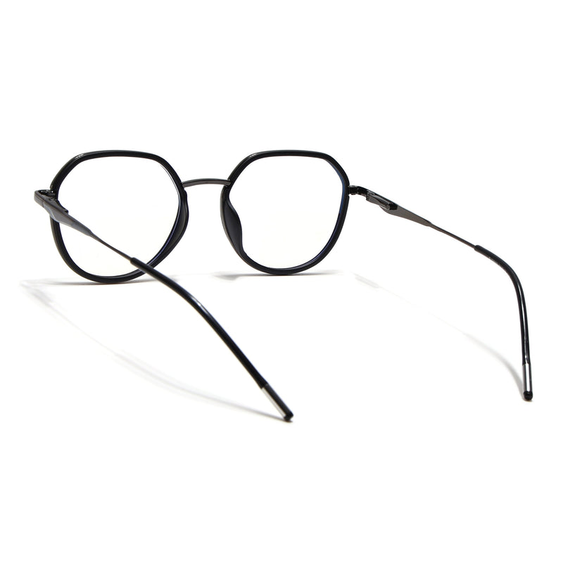 Eyejack Black & Grey Round Eyeglasses for Men & Women (2502FCL1547-C1)