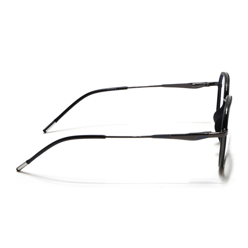 Eyejack Black & Grey Round Eyeglasses for Men & Women (2502FCL1547-C1)