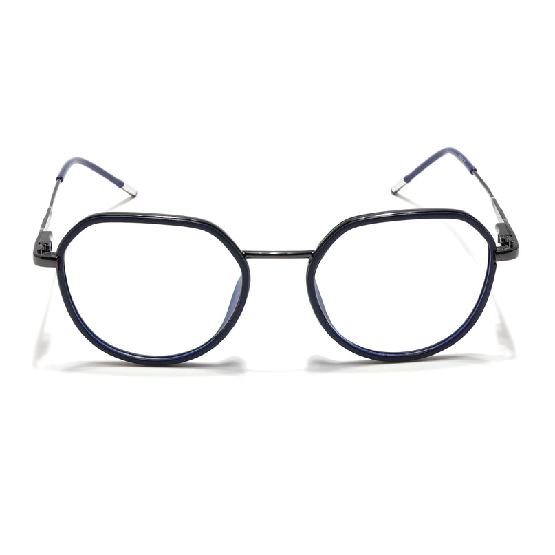 Eyejack Blue & Grey Round Eyeglasses for Men & Women (2502FCL1548-C2)