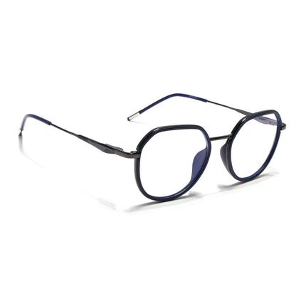 Eyejack Blue & Grey Round Eyeglasses for Men & Women (2502FCL1548-C2)