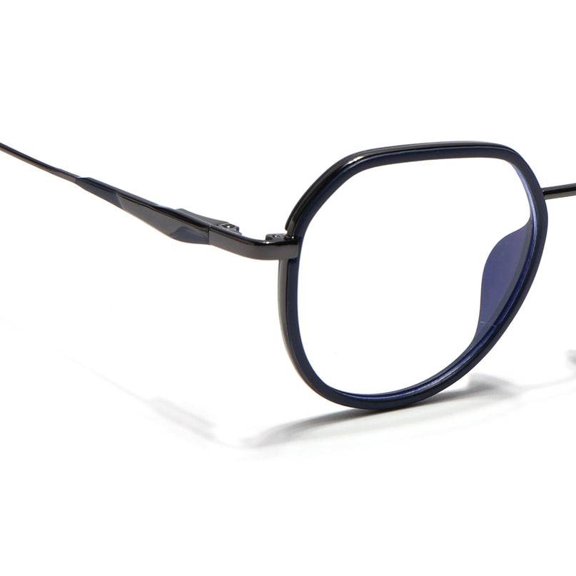 Eyejack Blue & Grey Round Eyeglasses for Men & Women (2502FCL1548-C2)