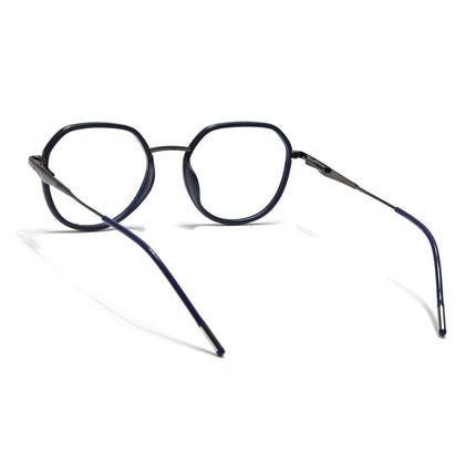 Eyejack Blue & Grey Round Eyeglasses for Men & Women (2502FCL1548-C2)
